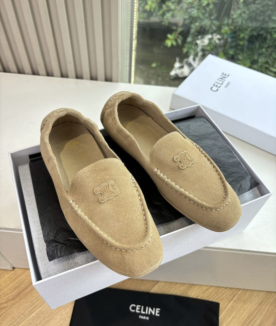 Celine Soft Suede Slip On Loafer Comfortable Work Shoes
