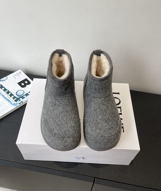Loewe Shearling Lined Suede Winter Boots Non-slip Sole