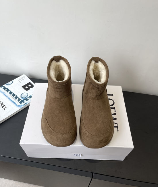 Loewe Shearling Lined Suede Winter Boots Non-slip Sole