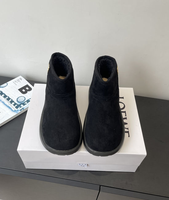 Loewe Shearling Lined Suede Winter Boots Non-slip Sole
