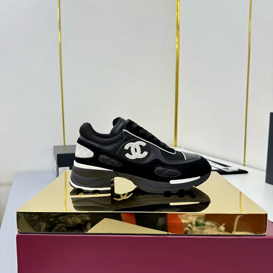 Chanel Genuine Leather Casual Sneakers In Classic Two Tone