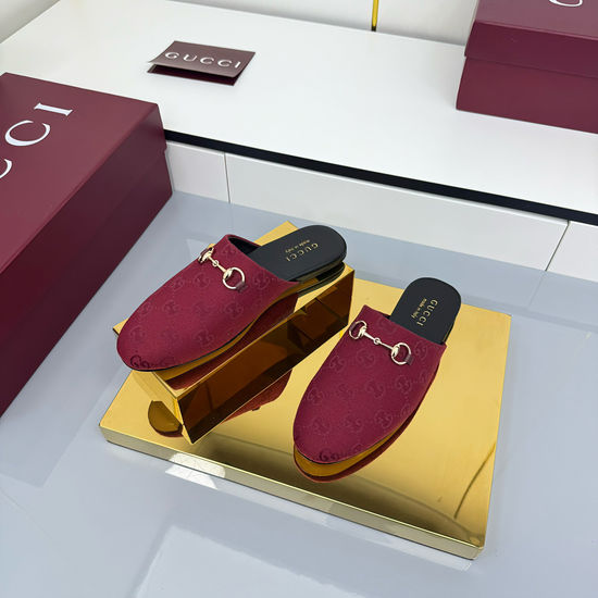 Gucci Classic Suede Mule Shoes Comfortable Flat Casual Footwear