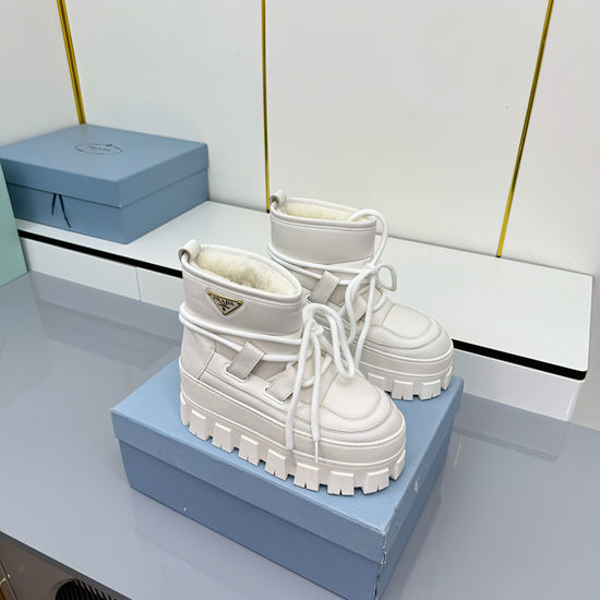 Prada Warm Suede Wool Lined Non-slip Winter Snow Boots