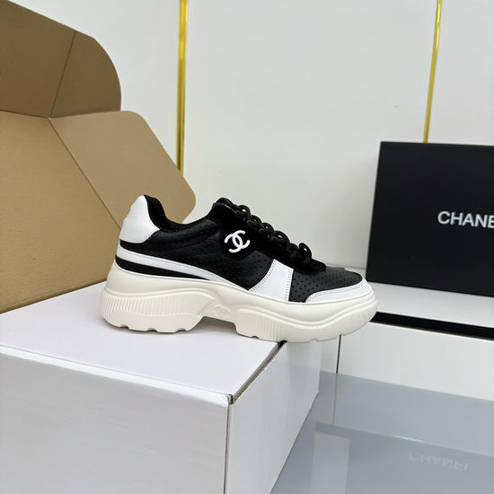 Chanel Classic Color-block Genuine Leather Soft Non-slip Casual Fashion Sneakers
