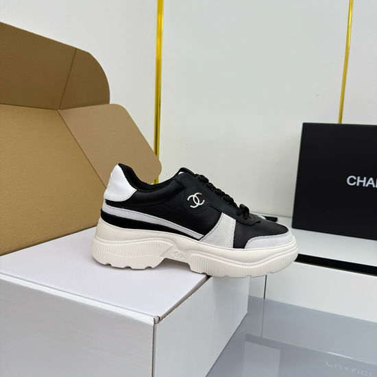 Chanel Classic Color-block Genuine Leather Soft Non-slip Casual Fashion Sneakers