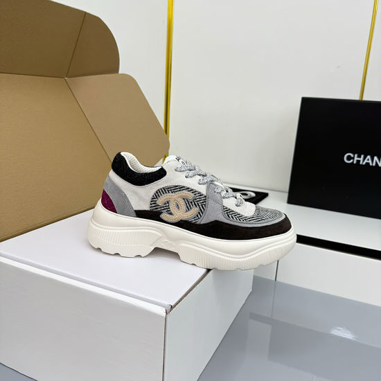 Chanel Classic Black and White Casual Board Shoes with Breathable Design