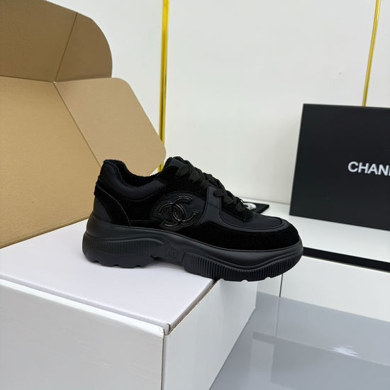 Chanel Classic Black and White Casual Board Shoes with Breathable Design