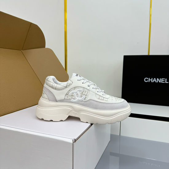Chanel Classic Black and White Casual Board Shoes with Breathable Design
