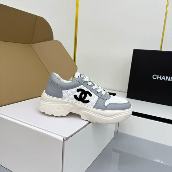 Chanel Classic Black and White Casual Board Shoes with Breathable Design