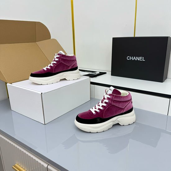 Chanel Classic Contrast Color Casual Skate Shoes Durable Rubber Sole