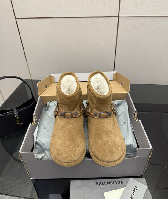 Balenciaga Buckle Rivet Warm Non-slip Snow Boots
