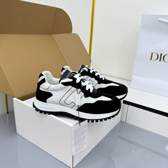 Christian Dior Casual Thick Sole Leather Mesh Comfort Sneakers