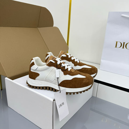 Christian Dior Casual Thick Sole Leather Mesh Comfort Sneakers