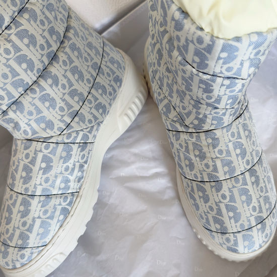 Christian Dior CD Quilted Print Warm Ankle Snow Boots with Non-slip Sole