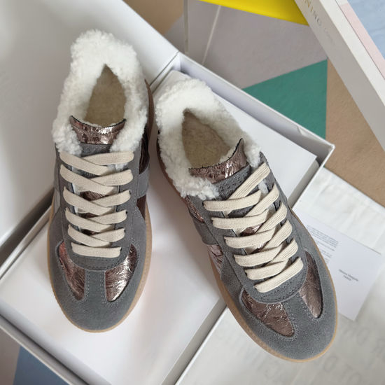 Maison Margiela MM6 Fleece Lined Leather Stitching Anti-slip Training Sneakers