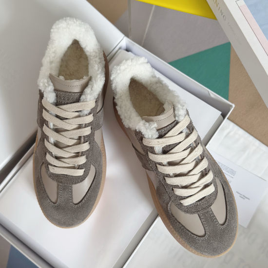 Maison Margiela MM6 Fleece Lined Leather Stitching Anti-slip Training Sneakers