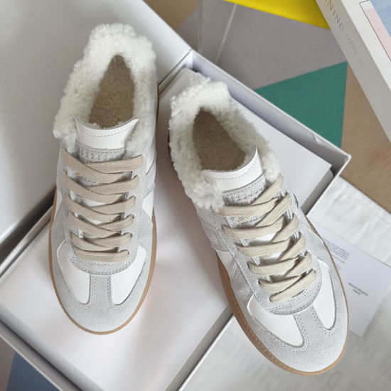 Maison Margiela MM6 Fleece Lined Leather Stitching Anti-slip Training Sneakers