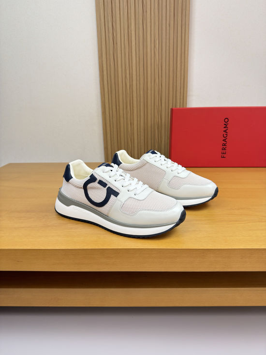 Ferragamo Leather Casual Sneakers Comfortable Lightweight Outsole