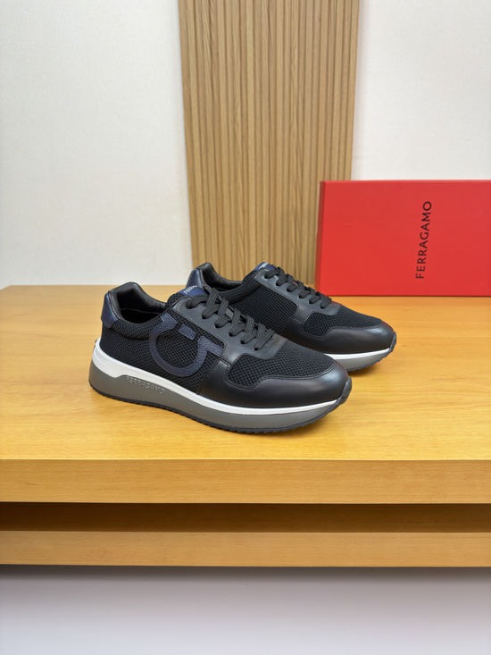 Ferragamo Leather Casual Sneakers Comfortable Lightweight Outsole