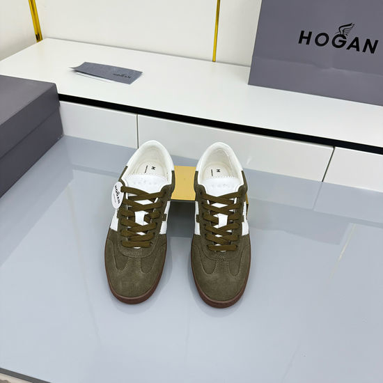 Hogan Genuine Leather Retro Platform Non-slip Casual Sneakers