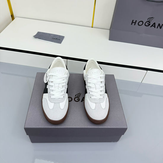 Hogan Genuine Leather Retro Platform Non-slip Casual Sneakers