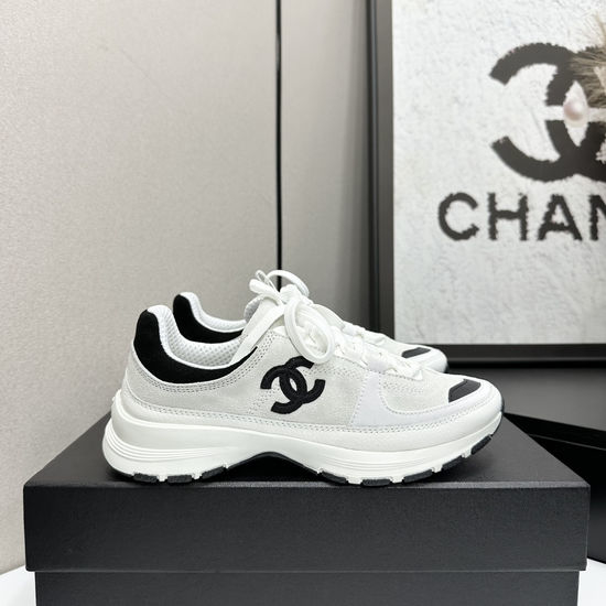 Chanel Embroidered Leather Casual Comfortable Versatile Sports Sneakers