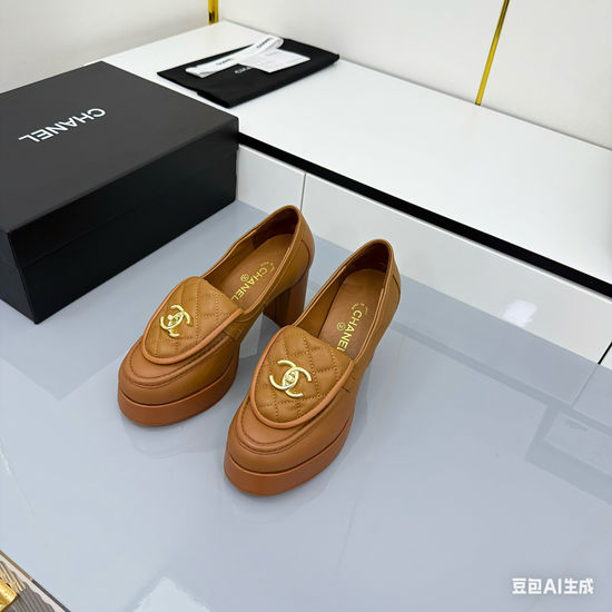 Chanel Elegant Block Heel Pumps Soft Lining Comfortable Wear