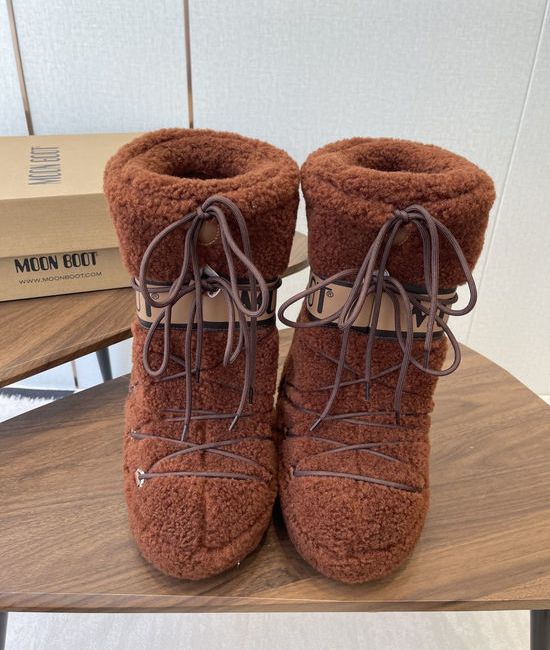 Moon Boot Curly Fur Lined Warm Non-slip Ankle Snow Boots