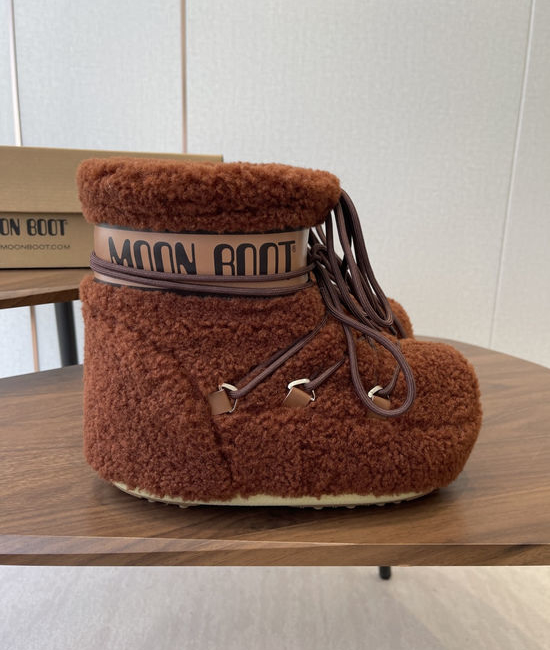 Moon Boot Curly Fur Lined Warm Non-slip Ankle Snow Boots