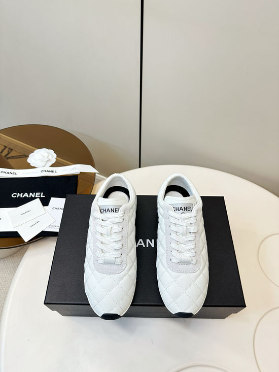 Chanel Quilted Casual Comfort Sneakers with Classic Side Detail