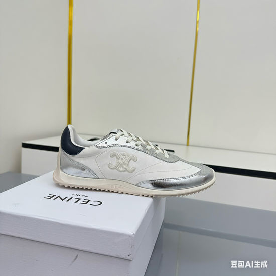 Celine Premium Leather Low Top Sneakers Non-slip Comfortable Versatile Wear