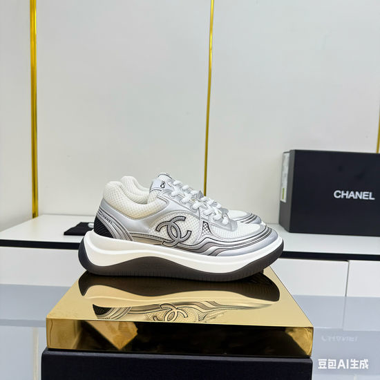 Chanel Premium Platform Casual Sports Sneakers Comfortable Versatile Shoes