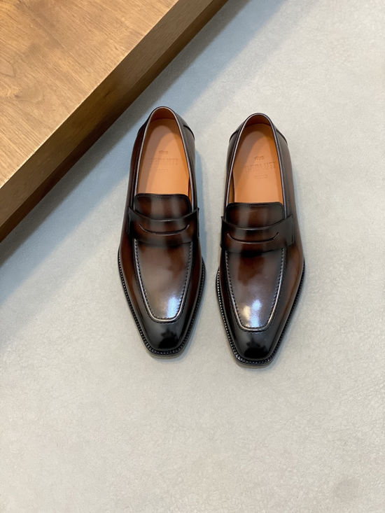 Berluti Premium Leather Formal Dress Shoes with Hand-finished Patina