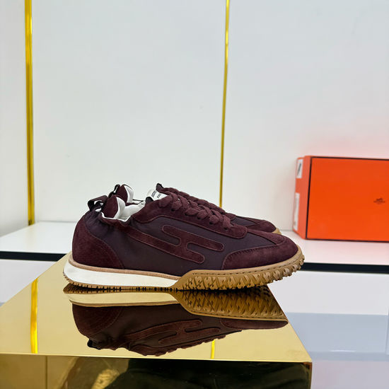 Hermes Suede Fabric Casual Sneakers Non-slip Durable Daily Shoes