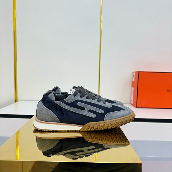 Hermes Suede Fabric Casual Sneakers Non-slip Durable Daily Shoes