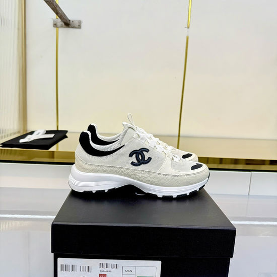 Chanel Classic Black and White Casual Sneakers with Soft Upper