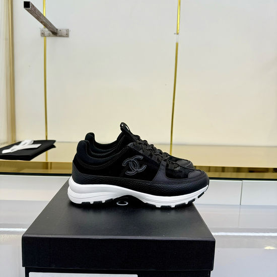 Chanel Classic Black and White Casual Sneakers with Soft Upper