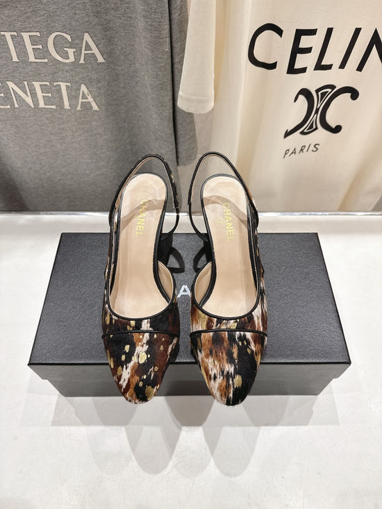 Chanel Round Toe Mary Jane Heeled Sandals Fashionable