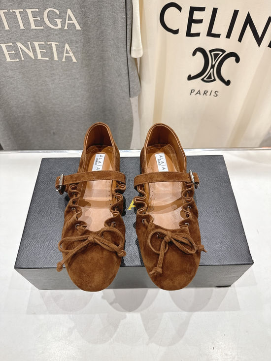 Alaia Genuine Leather Mary Jane Ballet Flats for Daily Wear