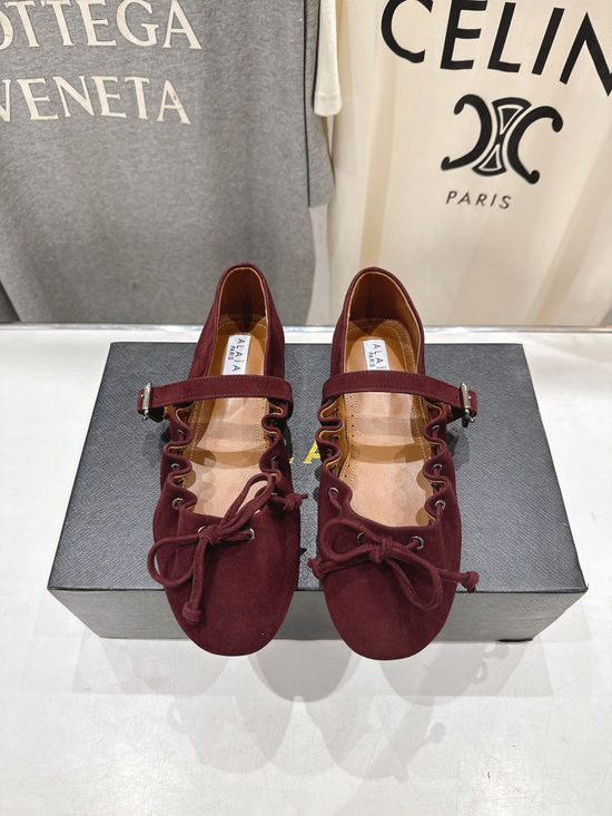Alaia Genuine Leather Mary Jane Ballet Flats for Daily Wear