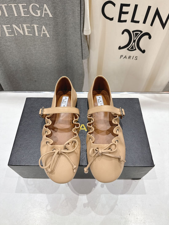 Alaia Genuine Leather Mary Jane Ballet Flats for Daily Wear