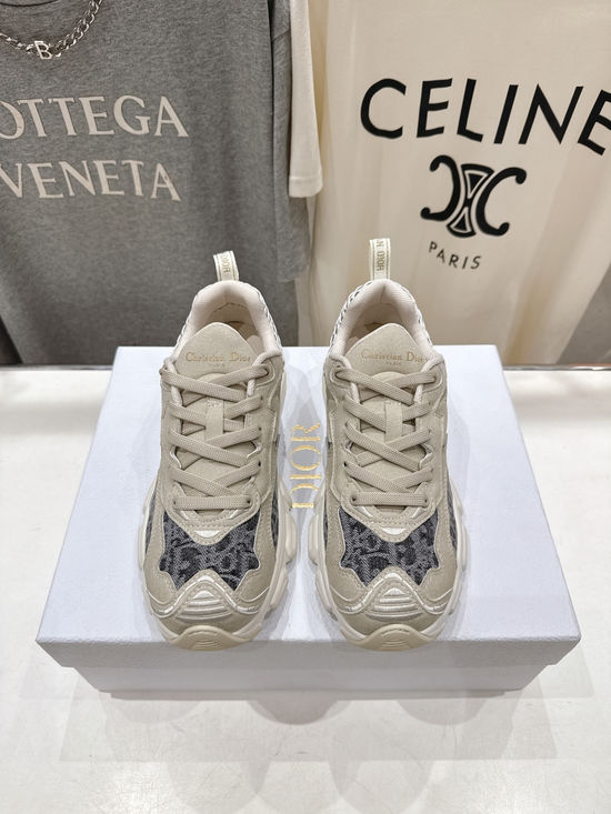 Christian Dior Chunky Sole Sneakers with High-End Fabric Blend