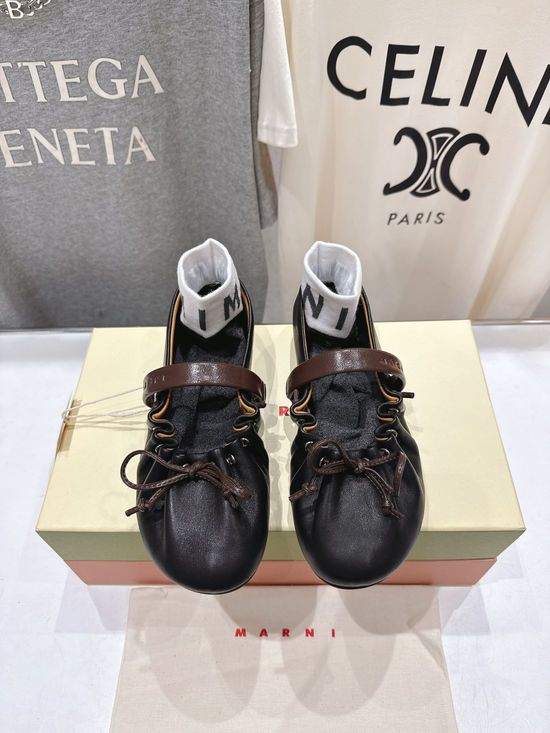 Marni Bow Knot Ballet Flats Slip On Soft Sole