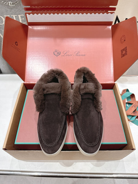 Loro Piana Classic High-top Furry Loafers Soft Comfortable Durable Footwear