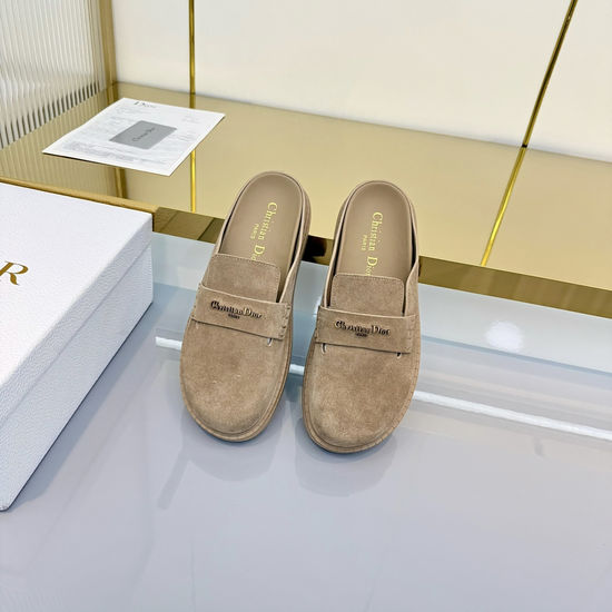 Christian Dior Textile Synthetic Leather Slip On Casual Slides