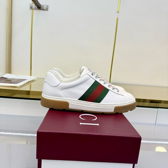 Gucci Classic Canvas Leather Casual Sneakers Comfortable Durable