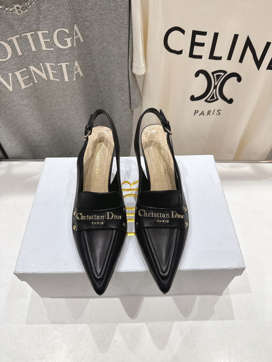 Christian Dior Pointed Toe Ankle Strap Heeled Sandals Elegant