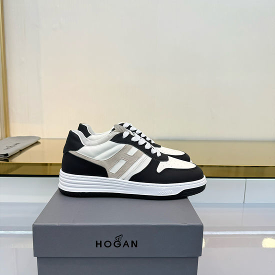 Hogan Leather Round-Toe Casual Shoes with Color Block Design