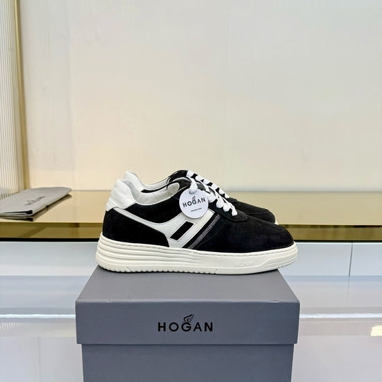 Hogan Leather Round-Toe Casual Shoes with Color Block Design