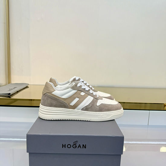 Hogan Leather Round-Toe Casual Shoes with Color Block Design